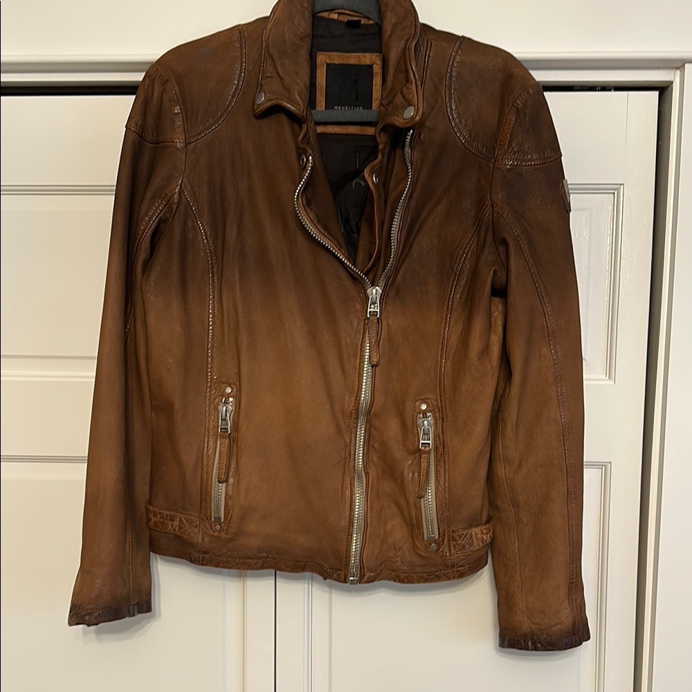 Mauritius Brown Hombre Leather Moto Jacket